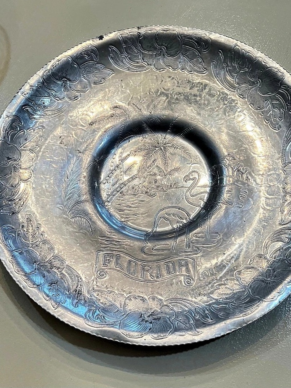 Burger of Miami embossed Silver Serving Dish
